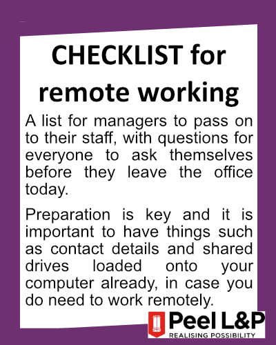 Corona Virus Checklist for working remotely