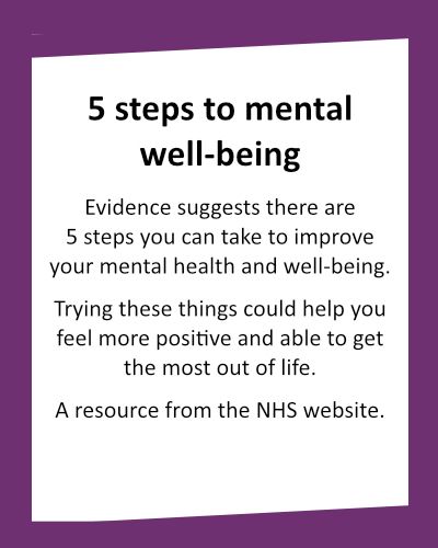 SUPORTING YOU PRACTICAL RESOURCES 5 steps to mental wellbeing