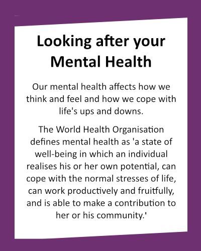 SUPORTING YOU WELLBEING RESOURCES Looking after mental health