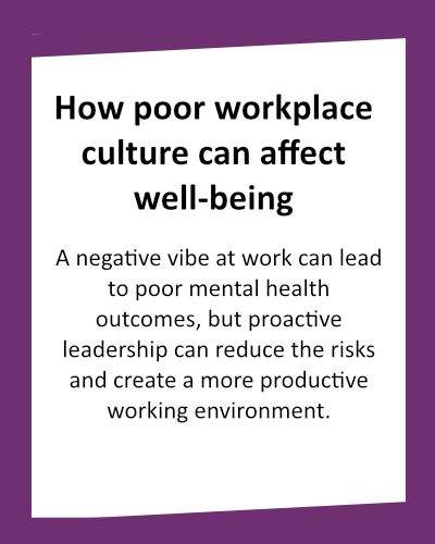 WORK CULTURE How poor workplace culutre can affect wellbeing